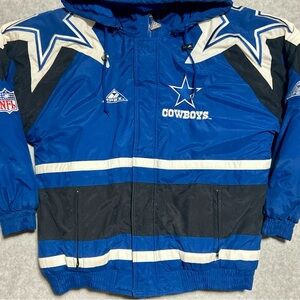 🚨 SOLD 🚨 Apex Pro Line NFL Dallas Cowboys White and Blue Jacket Vint